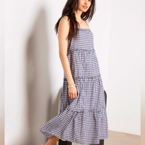 Rails Black and White Gingham Midi Dress